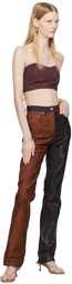 Serapis Black & Orange Split Drawings Jeans