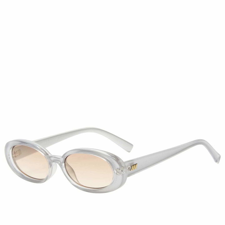 Photo: Le Specs Women's Outta Love Sunglasses in Silver Pearl/Light Brown Grad 