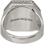 Alexander McQueen Silver & Blue Sodalite Skull Signet Ring