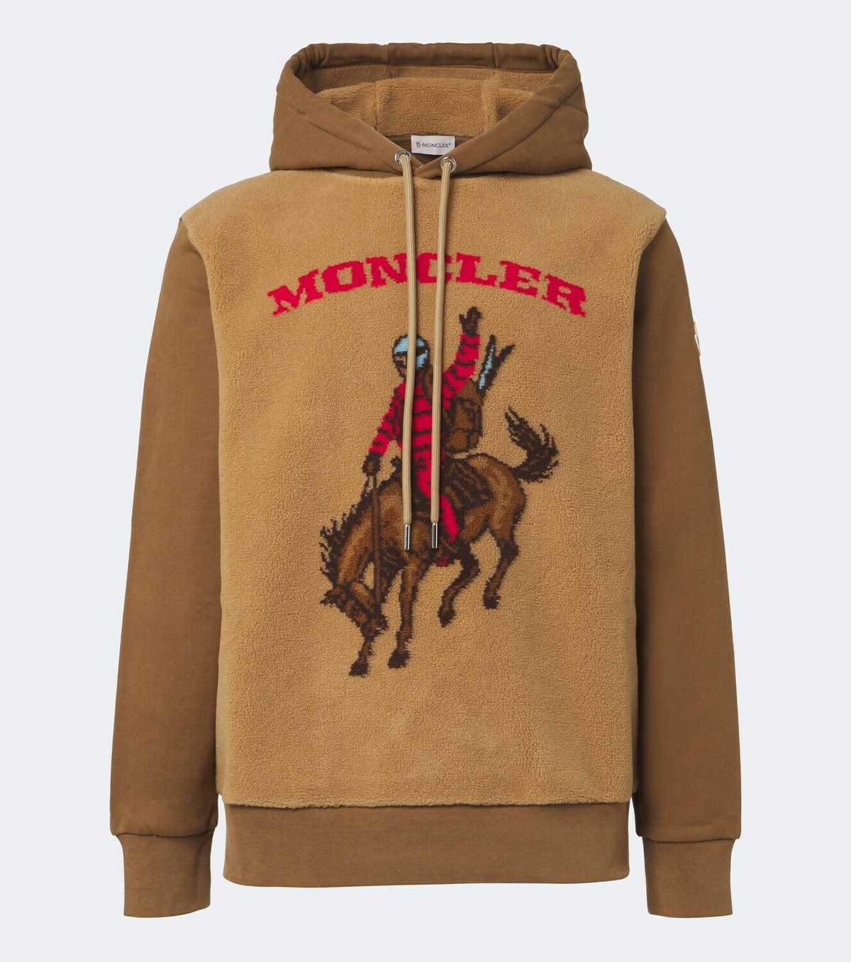 Moncler Printed fleece and cotton hoodie