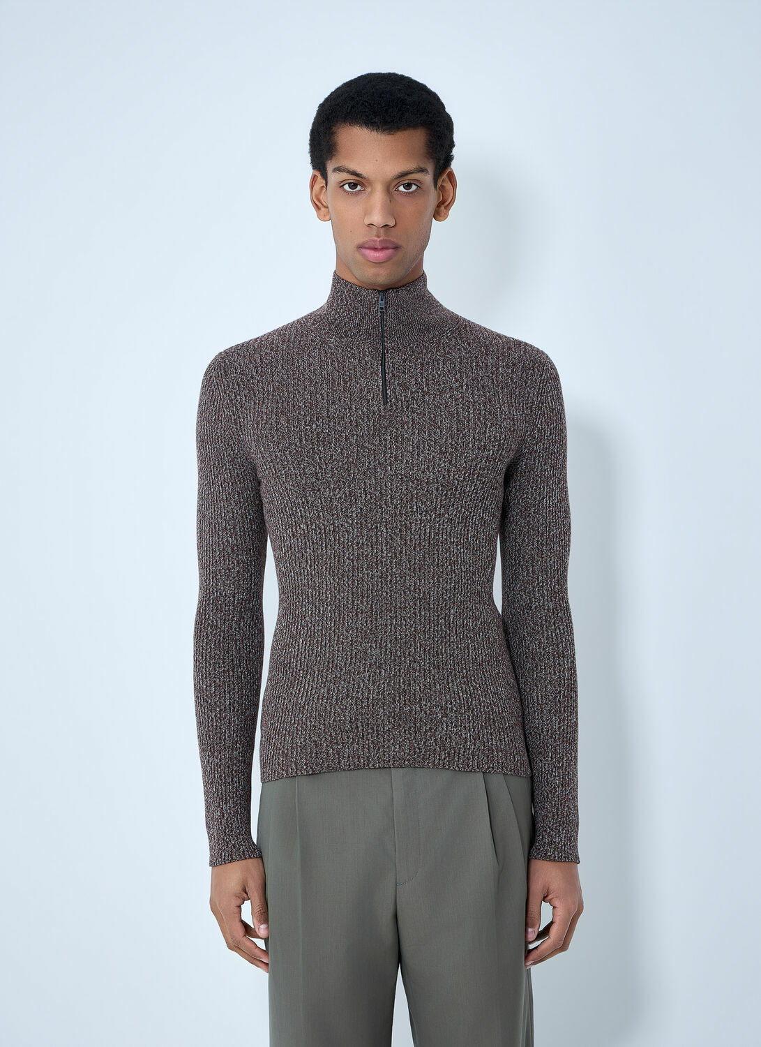 Prada High Neck Zip Sweater