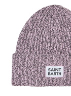 MC2 Saint Barth Woman White And Pink Mouliné Beanie With Saint Barth Embroidery