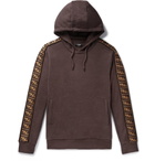 Fendi - Logo-Trimmed Cotton, Wool, Silk and Cashmere-Blend Hoodie - Men - Brown