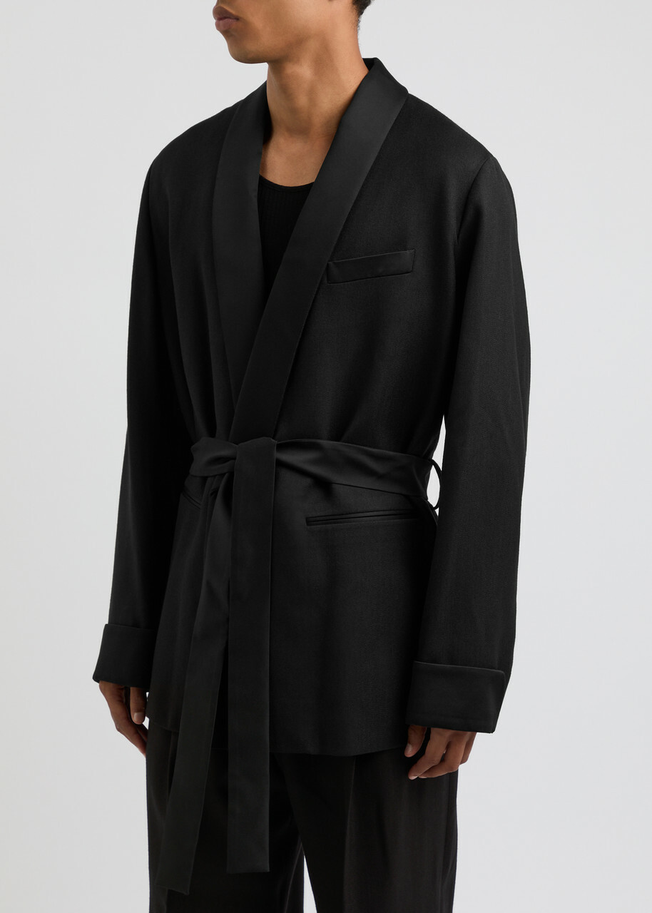 Amiri Smoking Belted Wool-blend Blazer Black Amiri
