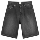Arte Men's Round Pocket Denim Shorts in Fade Black
