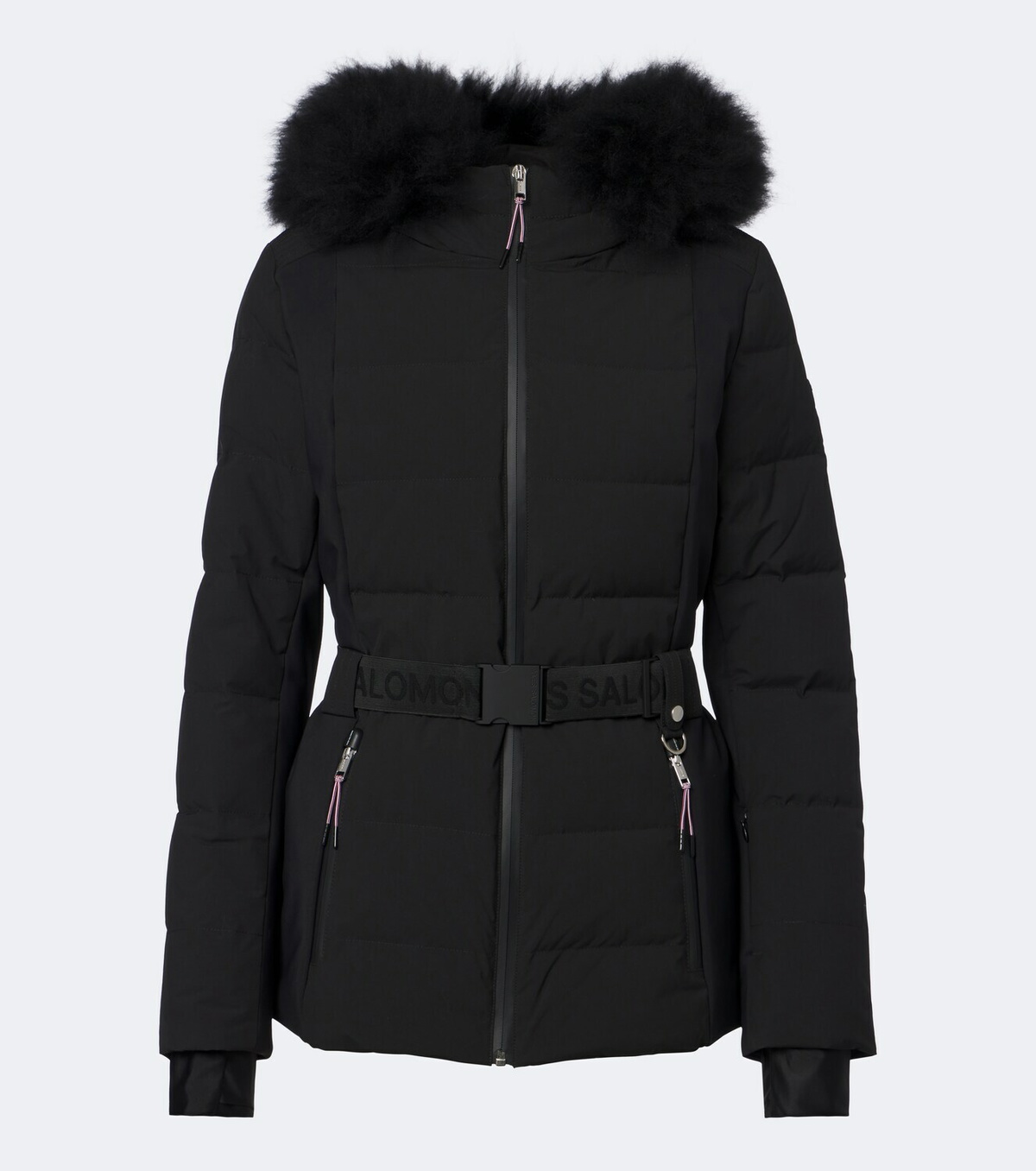 Yves Salomon Belted shearling-trimmed ski jacket