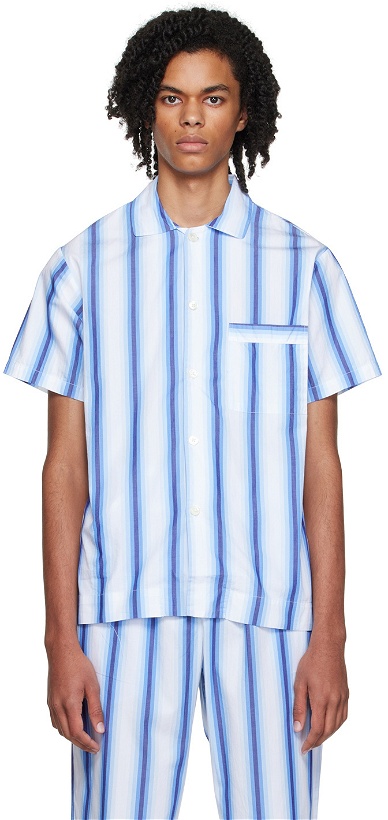 Photo: Tekla Blue Stripe Pyjama Shirt