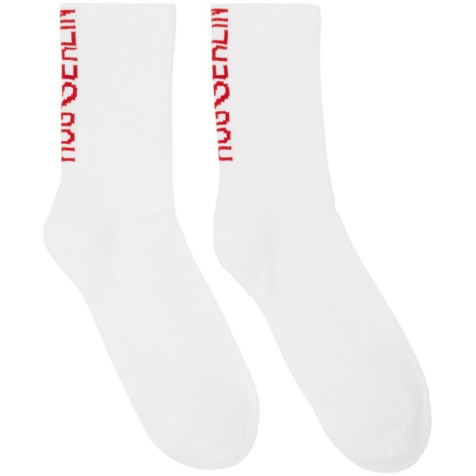 Photo: Hugo Two-Pack Black and White Berlin Logo Socks