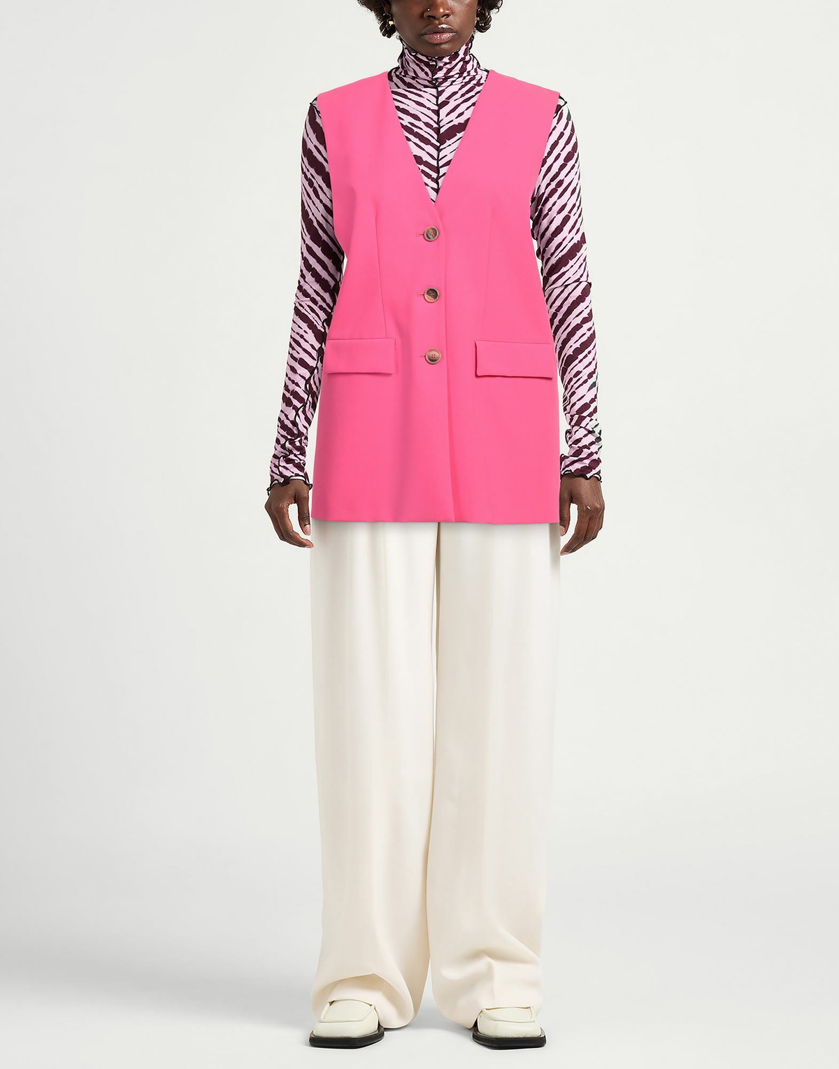 Semicouture Womens Tailored Vest in Fuchsia