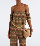 La DoubleJ Sand Dollar embroidered cotton-blend top