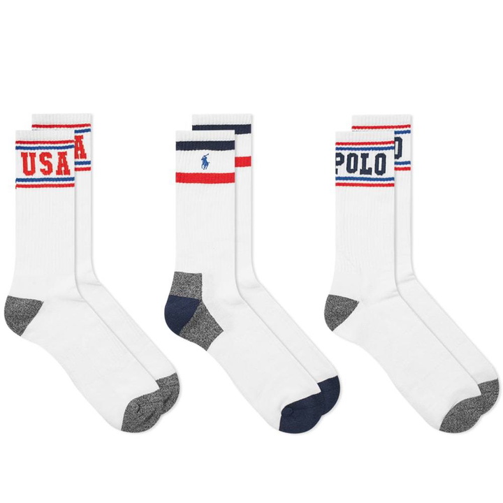 Photo: Polo Ralph Lauren Multi Logo Sport Sock - 3 Pack