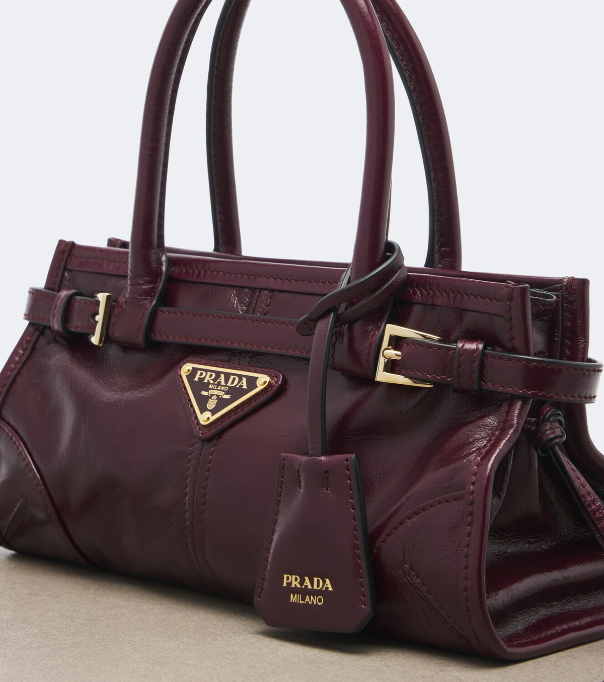 Prada Prada Bonnie Mini leather top-handle bag