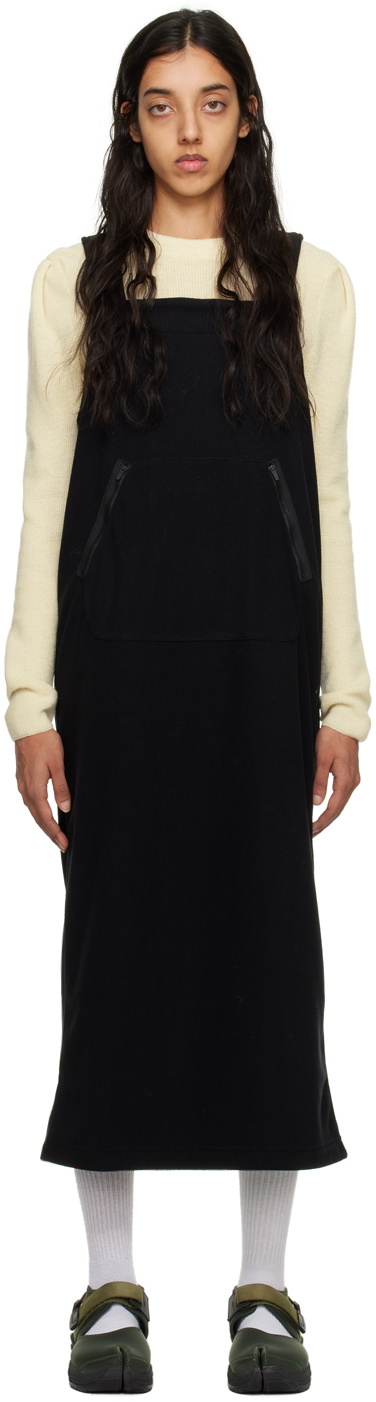 Snow Peak Black Grid Midi Dress