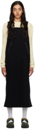 Snow Peak Black Grid Midi Dress