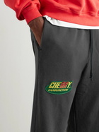 Cherry Los Angeles - Straight-Leg Logo-Appliquéd Cotton-Jersey Sweatpants - Black