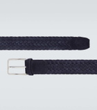 Canali Braided suede belt