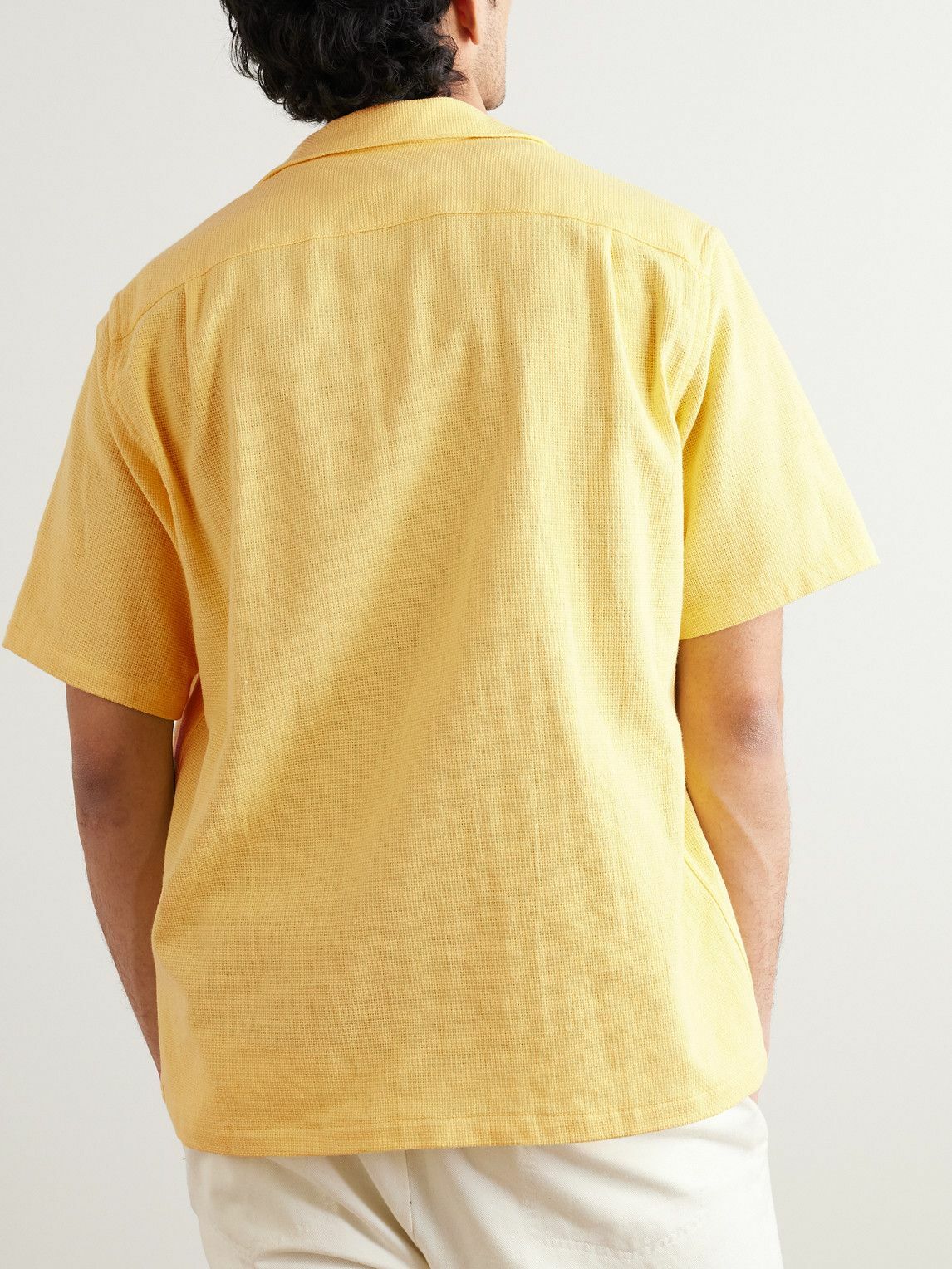 Portuguese Flannel ConvertibleCollar CottonPiqué Shirt Yellow Portuguese Flannel