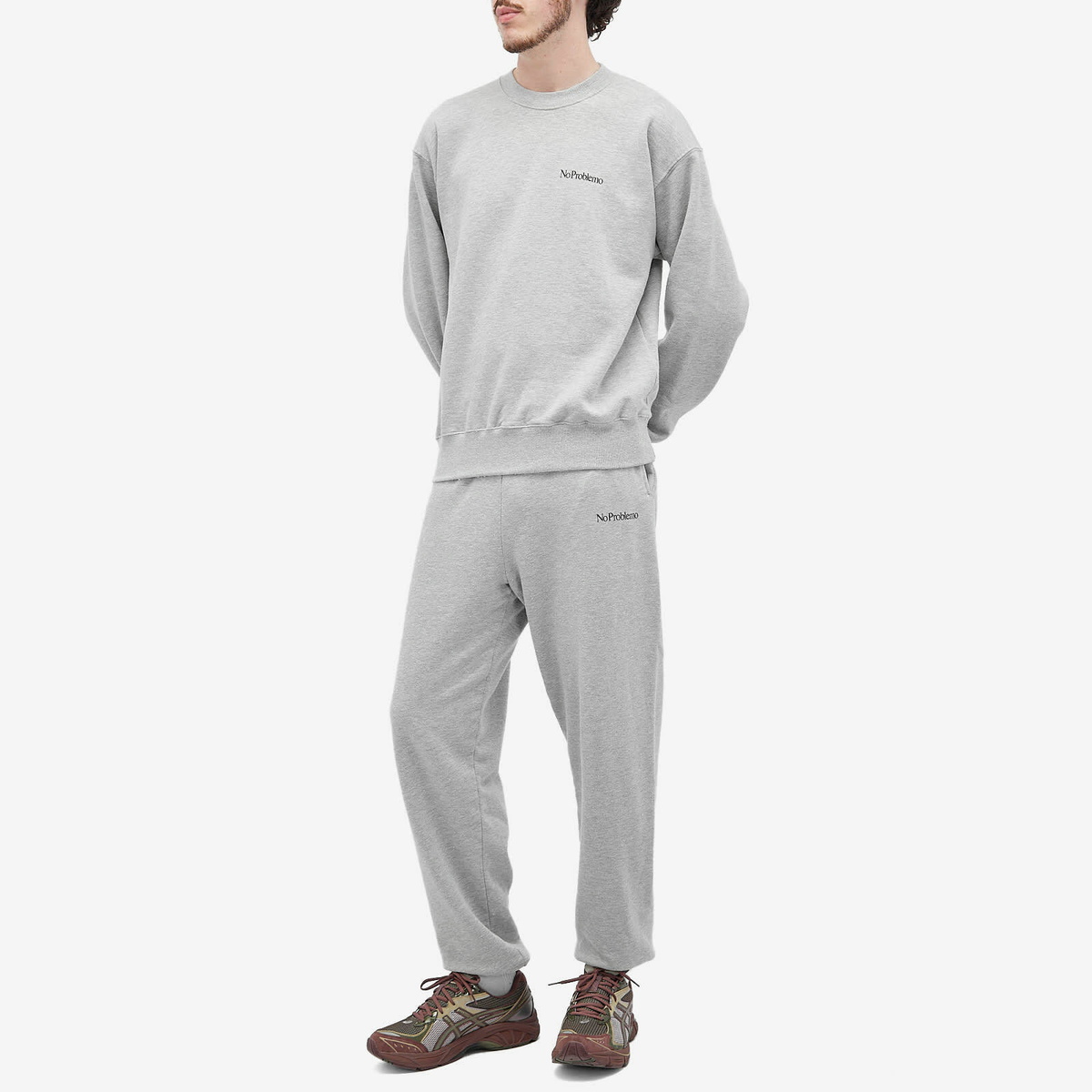 No Problemo Men's Mini Problemo Sweat Pants in Grey Marl