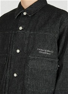 Graphic Print Denim Jacket in Black
