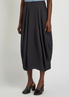 Lemaire Balloon Crepe Midi Skirt Dark Grey