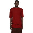 Boris Bidjan Saberi Red Cashmere Tight Fit T-Shirt