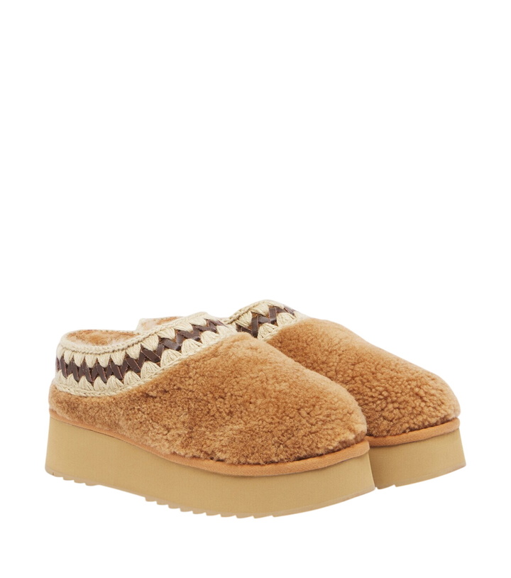 Photo: Mou Shearling platform mules
