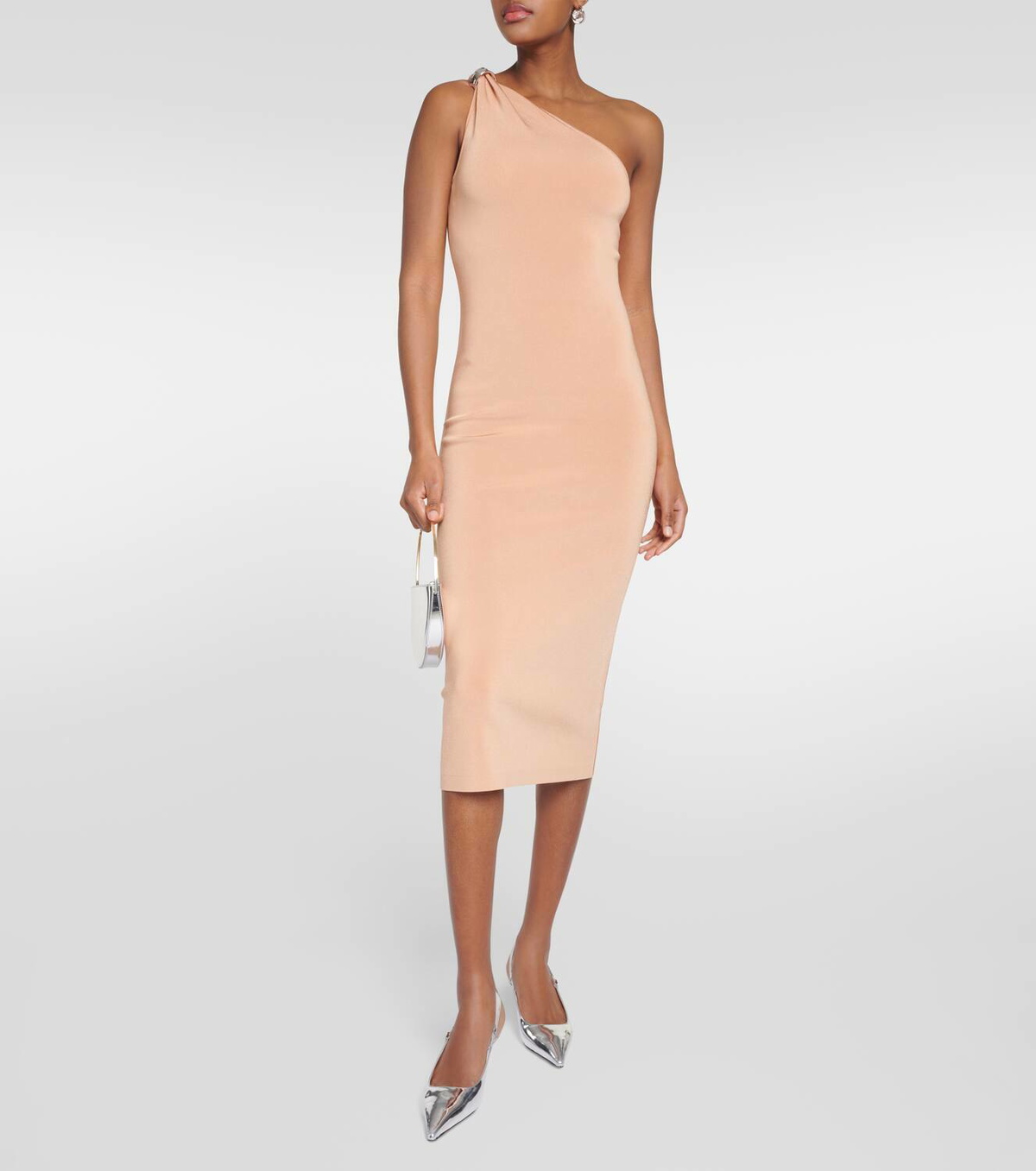 galvan one shoulder dress Galvan - Cosar Navy Blue One Shoulder Dress