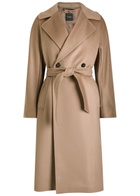 Weekend Max Mara Resina Belted Wool-blend Coat Brown