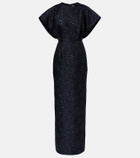 Carolina Herrera Fan floral jacquard gown