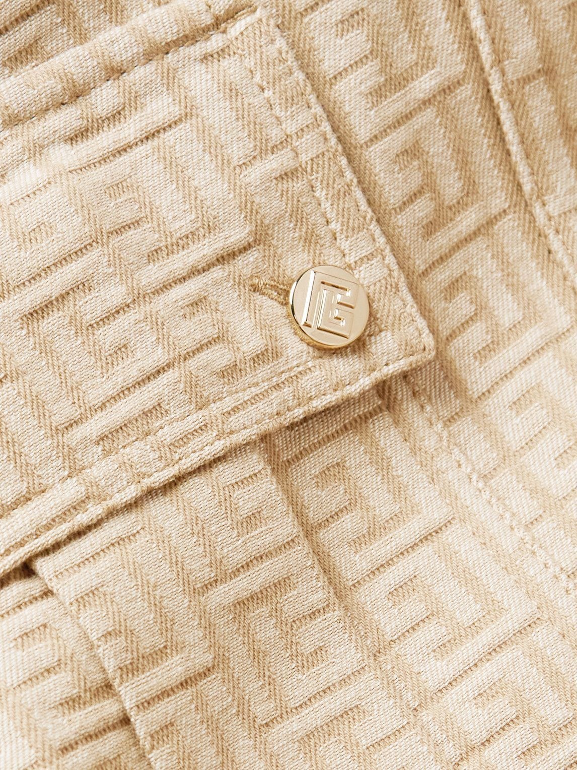 Balmain - Logo-Print Cotton Overshirt - Brown Balmain