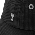 AMI Men's Small A Heart Corduroy Bucket Hat in Black