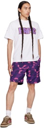 BAPE Purple Camo Shark Reversible Shorts