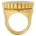 Bottega Veneta Gold and Black Signet Ring