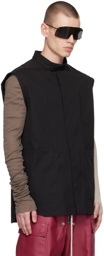 Rick Owens Black Band Collar Shirt