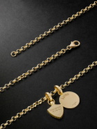 Foundrae - Karma Per Aspera ad Astra medium 18-Karat Gold, Enamel and Diamond Necklace