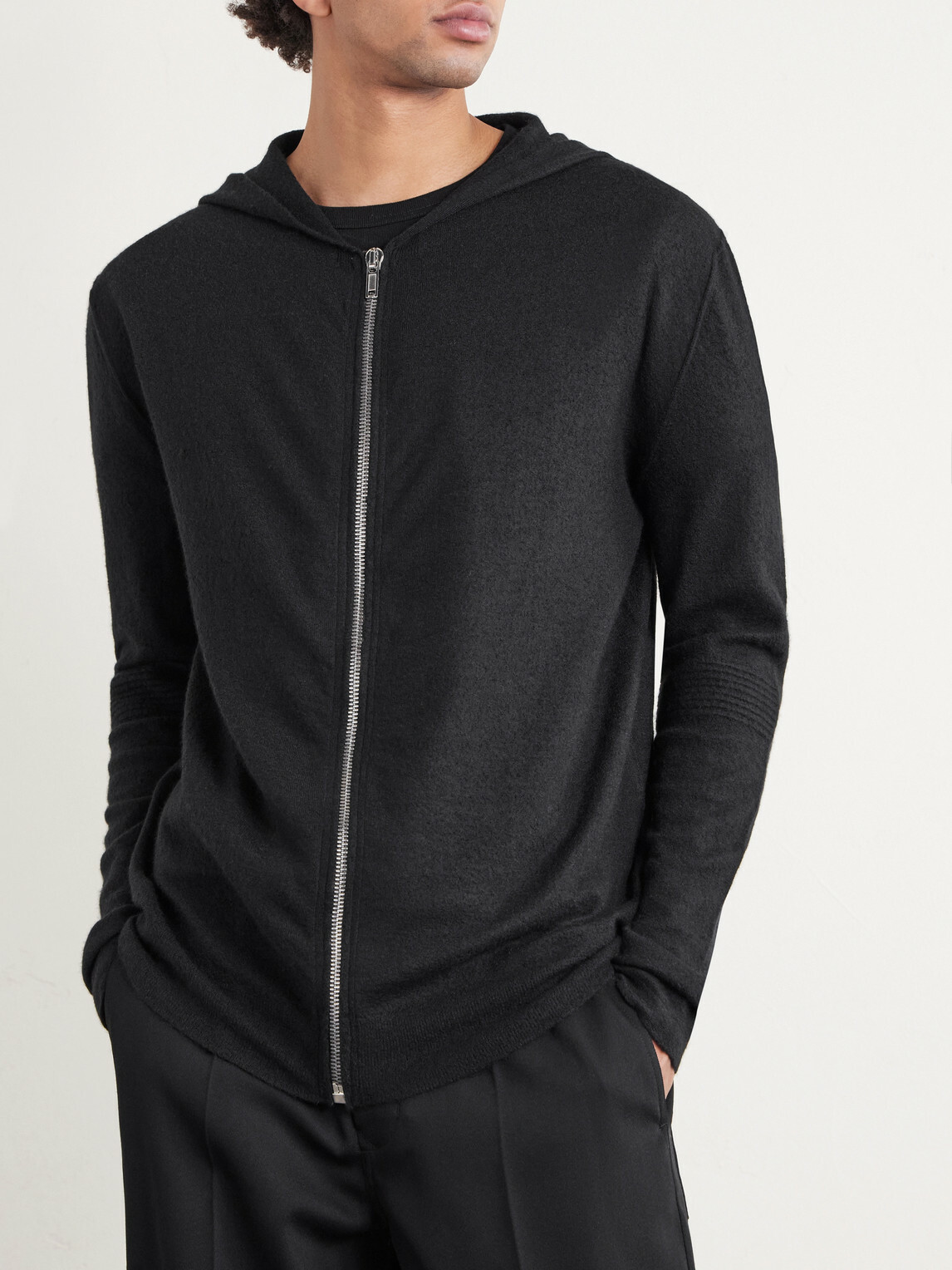 Rick Owens - Boiled-Cashmere Zip-Up Hoodie - Black Rick Owens