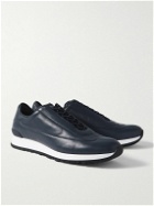 John Lobb - River II Leather Slip-On Sneakers - Blue