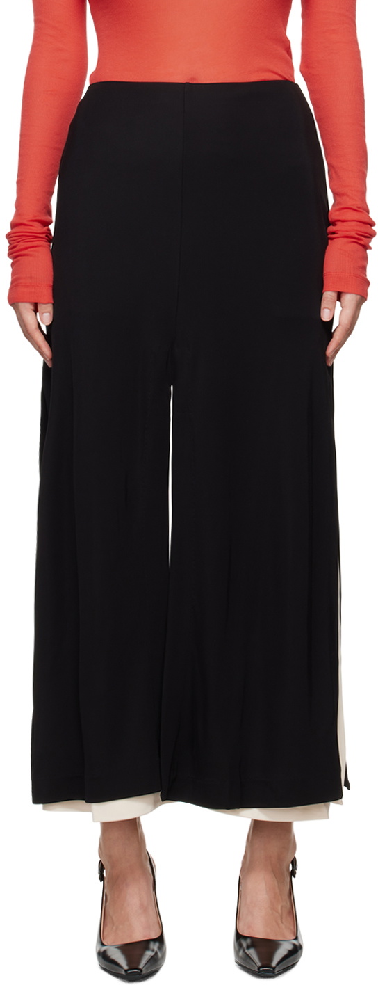 BITE Black Incise Multi-Slit Midi Skirt