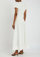 Clea Piera Cotton-poplin Midi Dress White