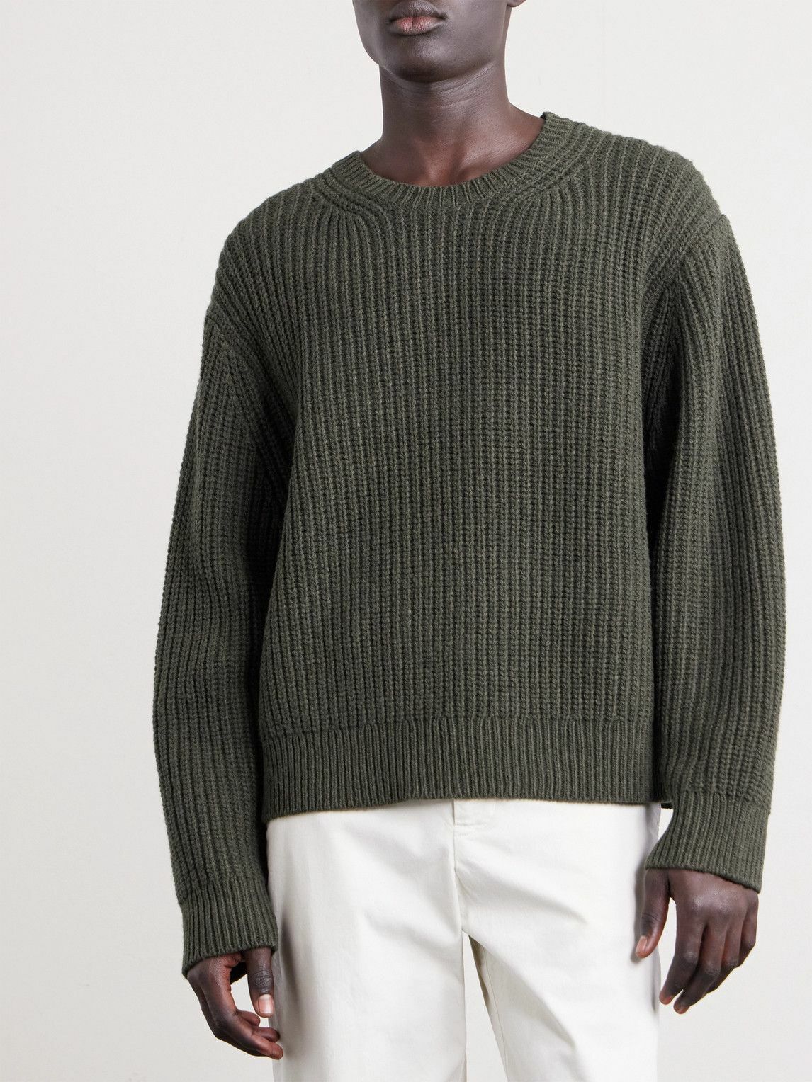 Nili Lotan - Tyler Ribbed Merino Wool Sweater - Green