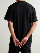 WTAPS - Logo-Print Appliquéd Cotton-Jersey T-Shirt - Black