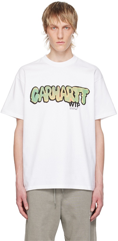 Photo: Carhartt Work In Progress White Drip T-Shirt