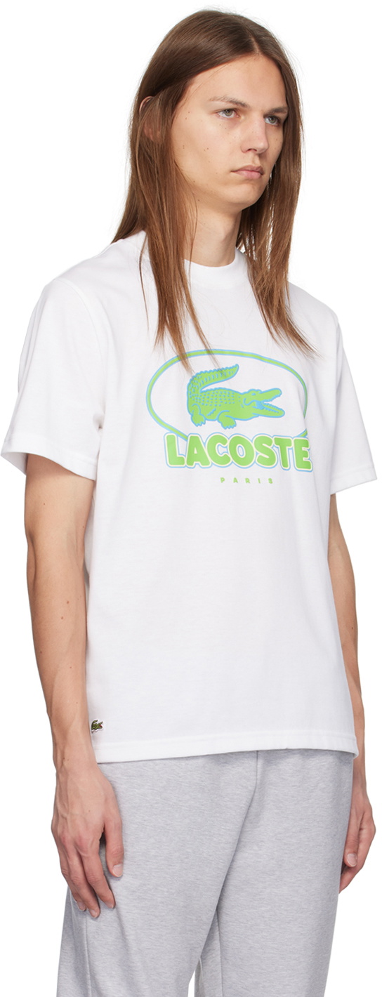 【関税込み】Lacoste ホワイト グラフィックTシャツ Lacoste White Graphic T-Shirt Lacoste