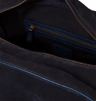 Anderson's - Leather-Trimmed Suede Holdall - Blue