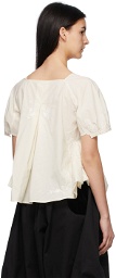 Renli Su Off-White Embroidered Bow T-Shirt