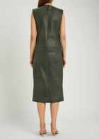 Stouls Caro Python-effect Stretch-leather Midi Dress Dark Green