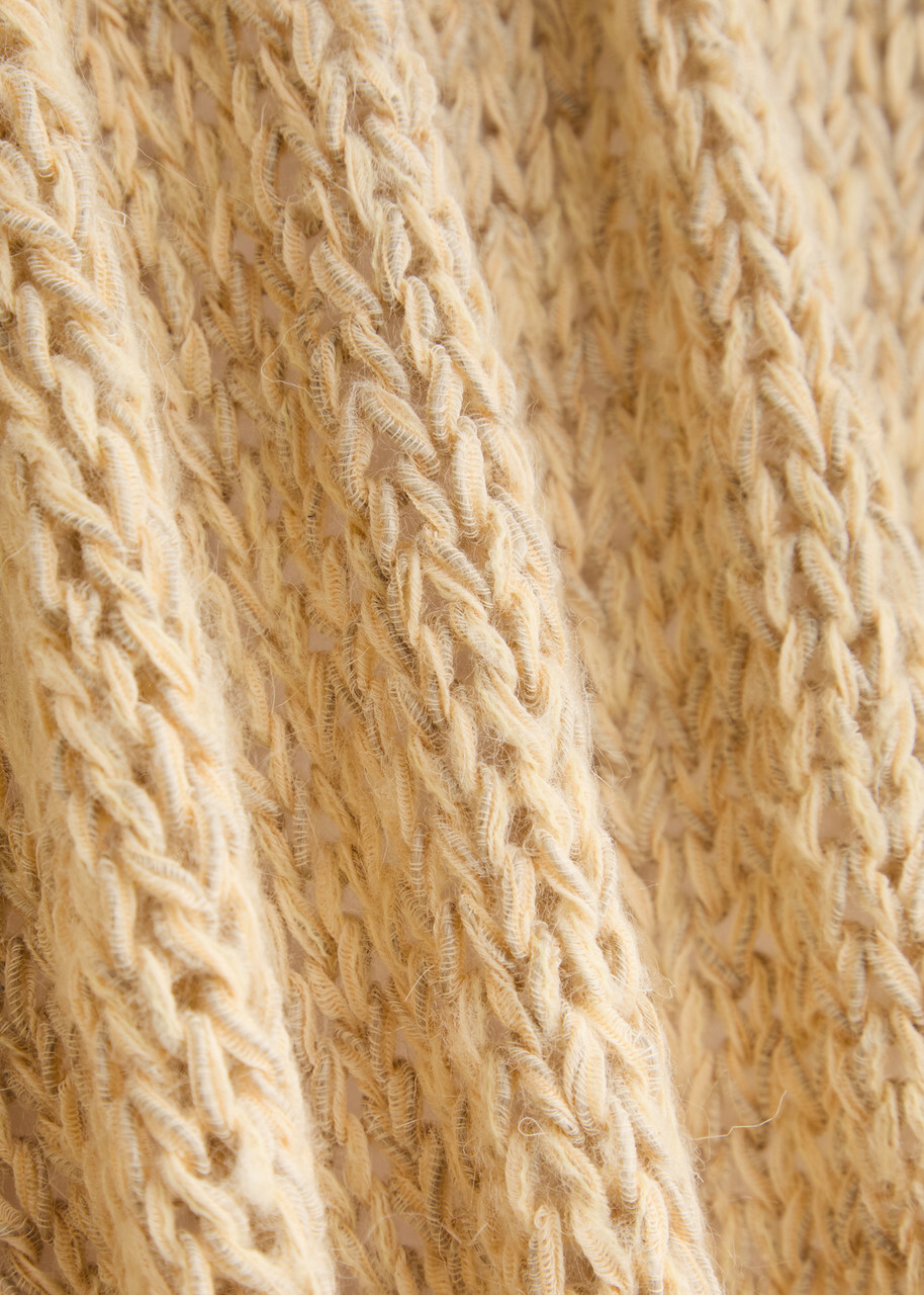 Forte_forte Shawl-collar Linen-blend Cardigan Caramel