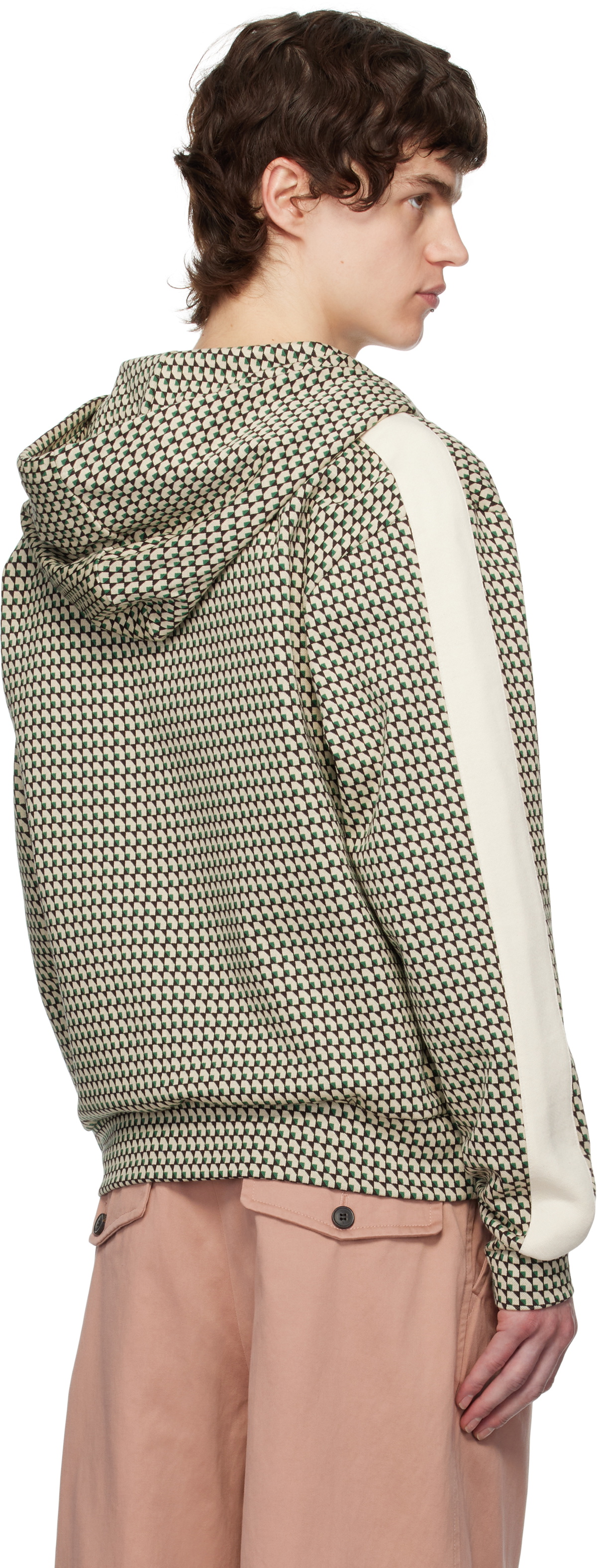 Wales Bonner Beige & Green Power Hoodie