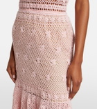 Anna Kosturova Florence crochet ruffled cotton midi skirt