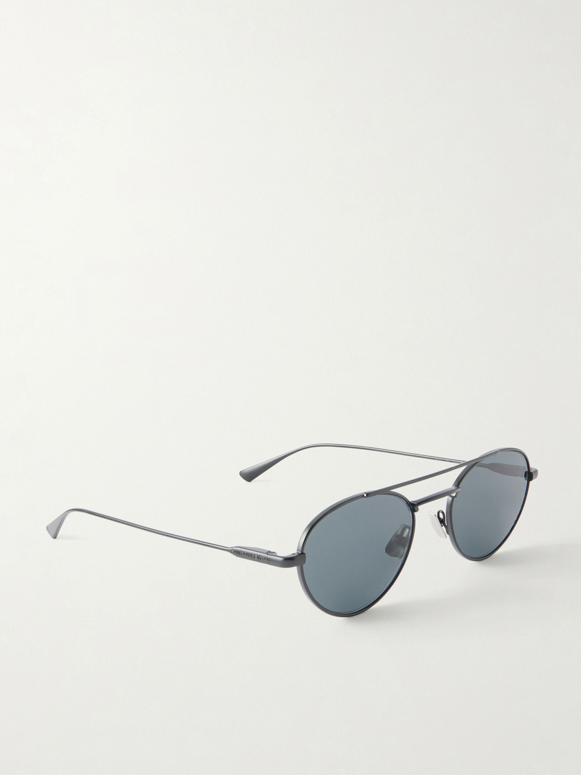 SAINT LAURENT - Double-Bridge Round-Frame Metal Sunglasses - Black